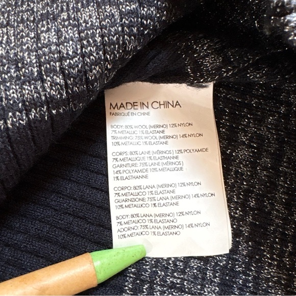 Club Monaco Merino Wool Striped Knit Sweater Dress Size M Pink Black White - Picture 13 of 13